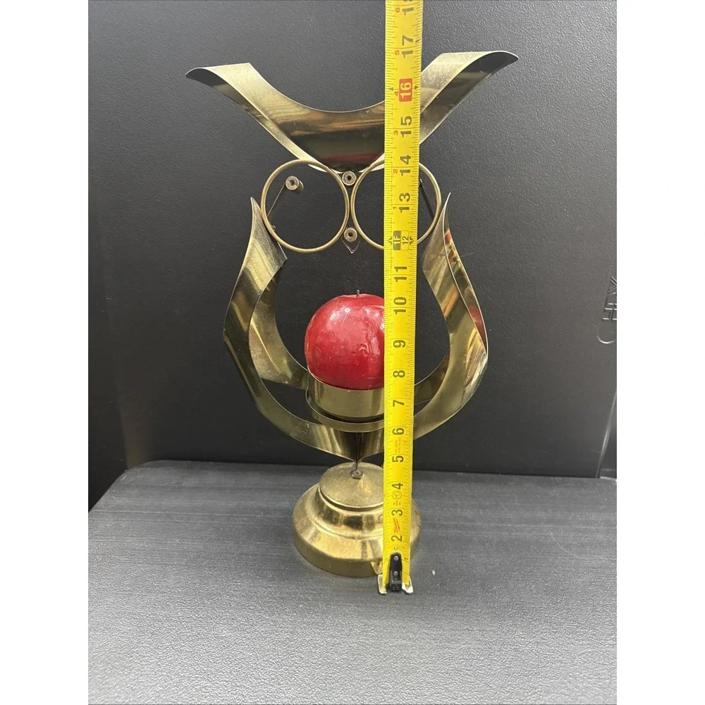 Owl Brass Candle Holder - Mascot Brass Owl Tabletop Candle Holder